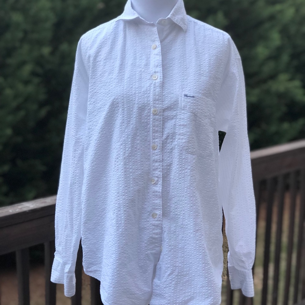 Faconnable White Button Down Blouse